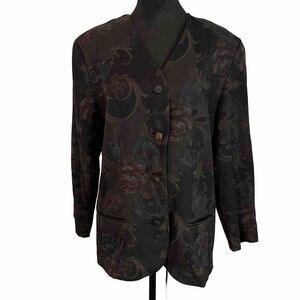 Ellen Fege Women's Vintage Floral Blazer Jacket Size 12